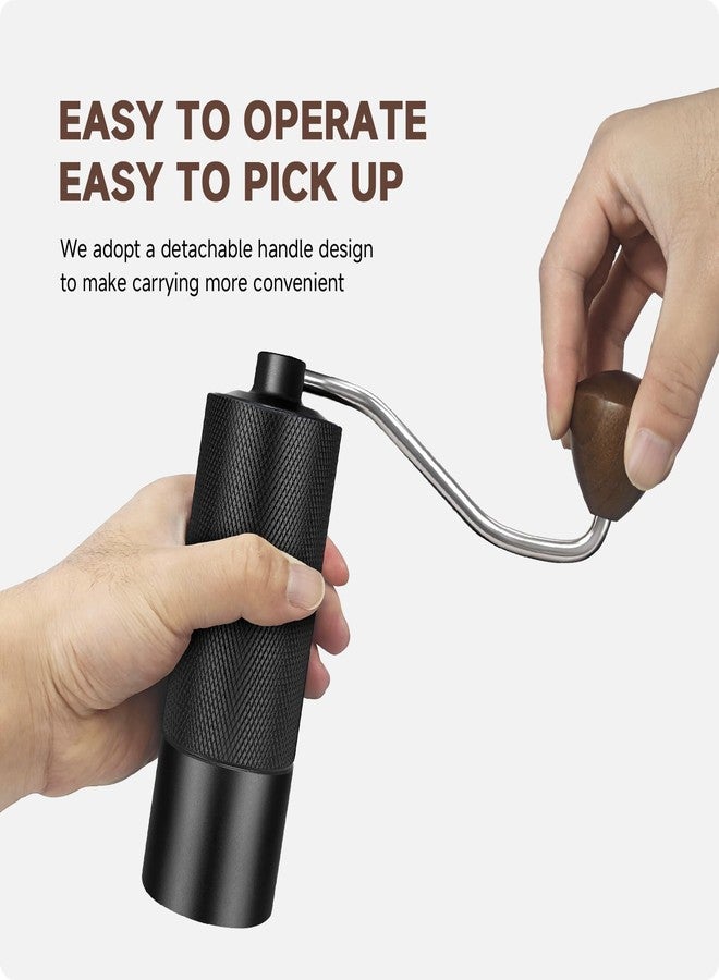 BOKKY Manual Coffee Grinder, Stainless-Steel Burr Hand Crank, Adjustable Grind for Espresso, Pour Over, French Press, Quiet Portable Travel Coffee Bean Grinder, Easy Clean (Black) - Image 4