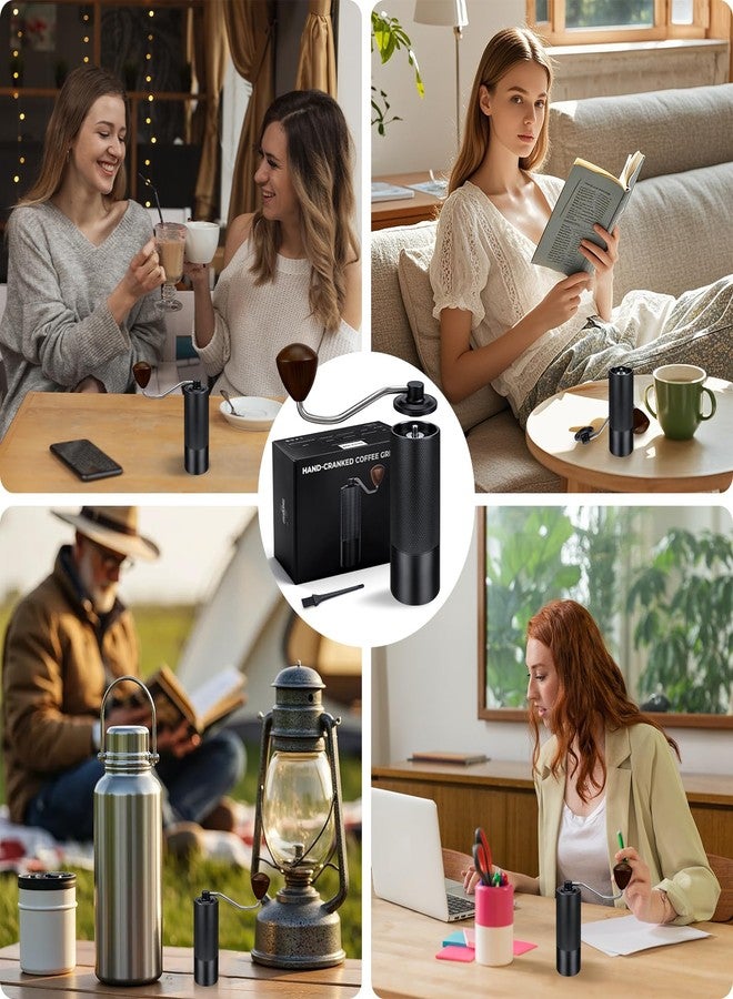 BOKKY Manual Coffee Grinder, Stainless-Steel Burr Hand Crank, Adjustable Grind for Espresso, Pour Over, French Press, Quiet Portable Travel Coffee Bean Grinder, Easy Clean (Black) - Image 5