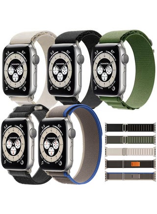 5 Piece for Apple Watch Alpine Loop Band 49mm/45mm/44mm Nylon Woven Sport Strap Compatible with iWatch Series 8/Ultra/7/SE/6/5/4/3/2/8 White/Green/Blue/Black - pzsku/ZCCA770D69946AF3F4921Z/45/_/1735230551/8260f6ed-d9dc-45eb-b9de-621da03ada03