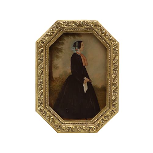 YULINK 4x6 Vintage Picture Frame, Antique Ornate Gold Octagon Photo Frame, for Tabletop and Wall Display, Decorative Retro Home Decor, Old Fashioned Photo Gallery Art - Image 1