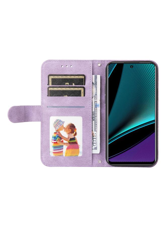 Zaboon Case For Infinix Note 11 Pro / 11S / X697 Skin Feel Life Tree Metal Button Leather Phone Case - Image 5