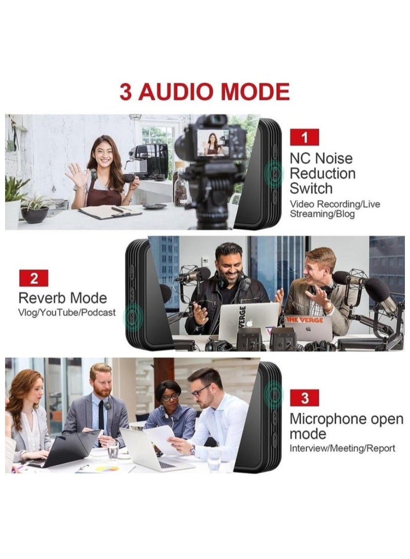 Wireless Lavalier Microphone, TikTok Live Mobile Video Recording 2.4G Noise Reduction Mini Microphone for Live Video, Recording Vlog, Interview, Online Classroom  - Image 4