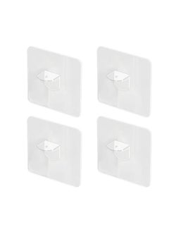 Thoraya 4Pcs Wardrobe Layer Support Acrylic Layered Partition Clips Holder Bracket Self Adhesive Pegs  - Image 1