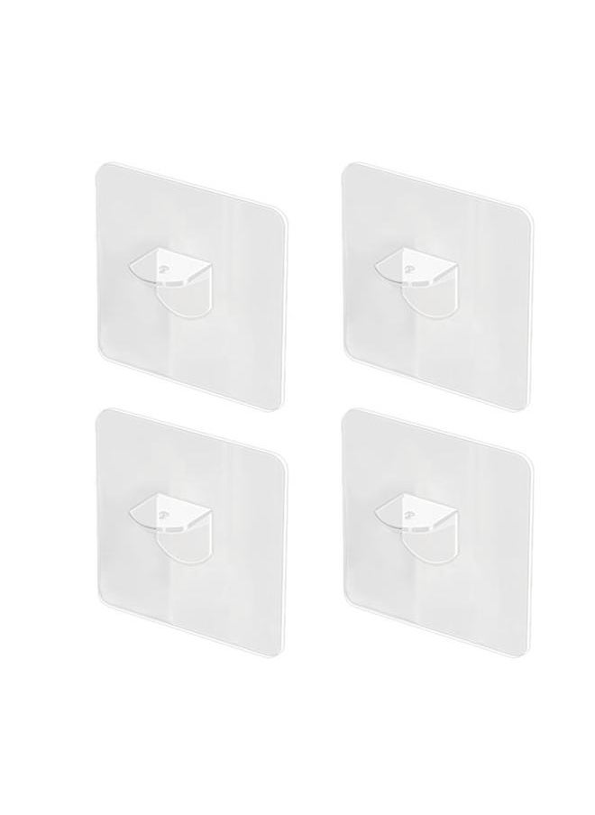 Thoraya - 4Pcs Wardrobe Layer Support Acrylic Layered Partition Clips Holder Bracket Self Adhesive Pegs - Image 1