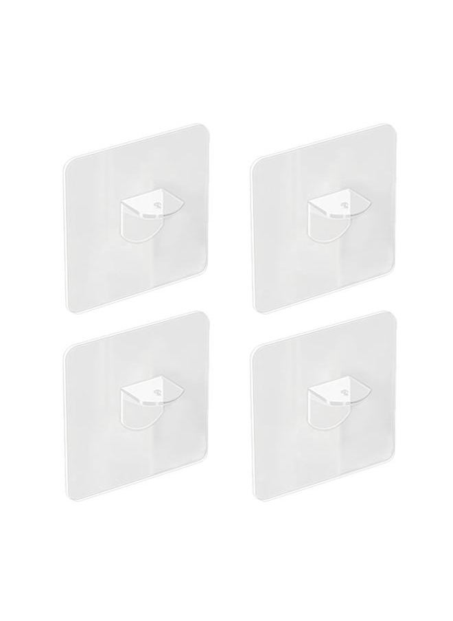 Thoraya - 4Pcs Wardrobe Layer Support Acrylic Layered Partition Clips Holder Bracket Self Adhesive Pegs - Image 1