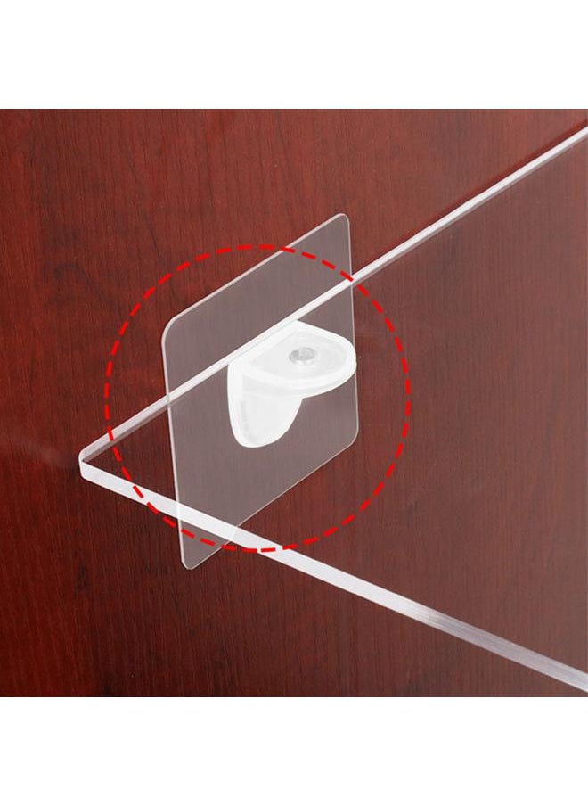 Thoraya - 4Pcs Wardrobe Layer Support Acrylic Layered Partition Clips Holder Bracket Self Adhesive Pegs - Image 1
