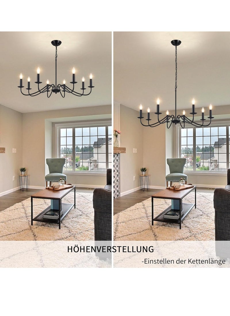 GEADI Sputnik Chandelier Industrial 8 Light Black Ceiling Light Fixture Height Adjustable Lighting For Kitchen Island Bedroom Dining Room Living Room Farmhouse  - Image 5