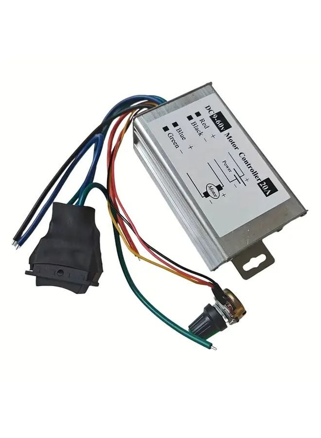 DC9 60V 20A PWM Motor Speed Controller Metal Forward Reverse Industrial - Image 1