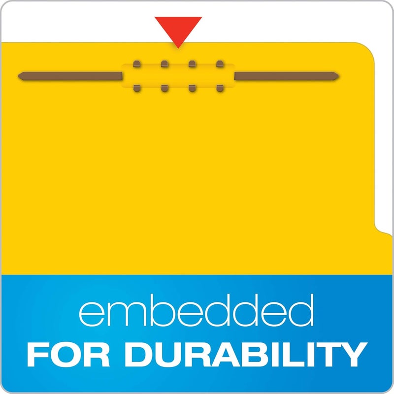 Pendaflex Classification Folders, 2 Dividers, 2" Fasteners, Letter Size, Yellow, 10/Box (24134P) - Image 3