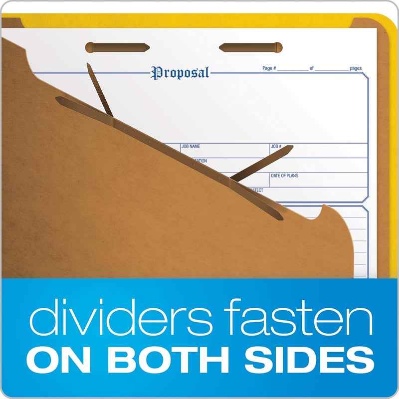 Pendaflex Classification Folders, 2 Dividers, 2" Fasteners, Letter Size, Yellow, 10/Box (24134P) - Image 4