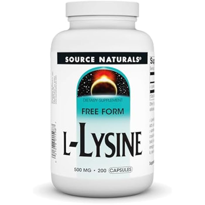 Source Naturals L-Lysine Free Form -Amino Acid Supplement Supports Energy Formation & Collagen - 200 Capsules - Image 1