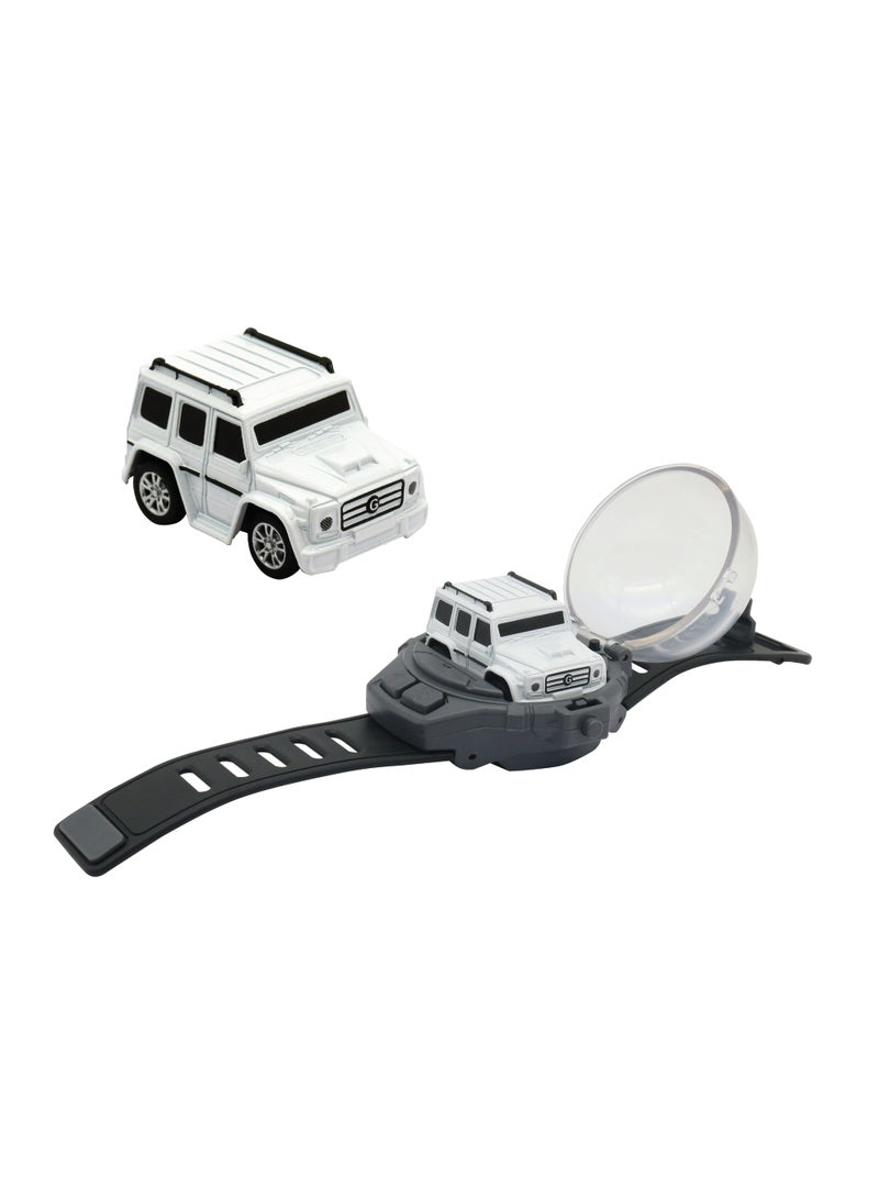 D-power - 1:64 Scale Watch Remote Control Car (White)– 2.4GHz Mini RC Car with Wearable Controller | Compact Racing Toy for Kids Ages 3+ - Image 1