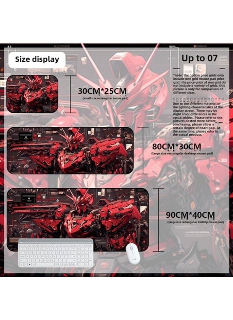 Mouse Pad Oversized Gundam Computer Keyboard Pad Cartoon Game Mouse Pad Boys E-sports Computer Thickened Desk Pad-Color:800*300*2mm-Pattern:Up To 07