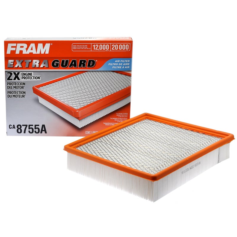 FRAM Extra Guard CA8755A Replacement Engine Air Filter for Select Cadillac, Chevrolet, and GMC Models, Provides Up to 12 Months or 12,000 Miles Filter Protection - Image 1