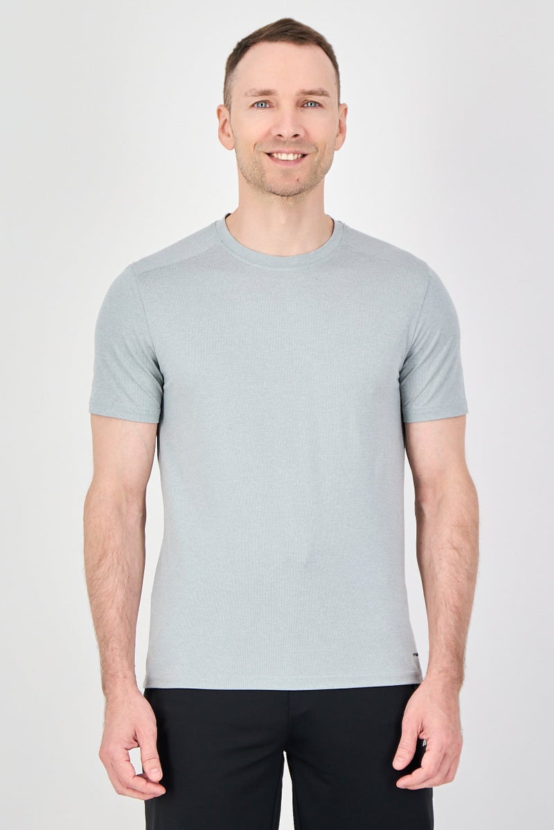 MOTION Men Sportswear Fit Short Sleeve Training T-Shirt, Grey - Image 1