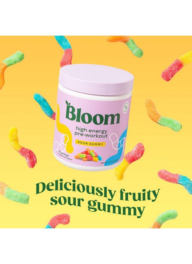 Bloom Nutrition - Bloom Nutrition High Energy Pre Workout Powder, Amino Energy with Beta Alanine, Ginseng & L Tyrosine, Natural Caffeine Powder from Green Tea Extract, Sugar Free & Keto Drink Mix (Sour Gummy) - Image 1