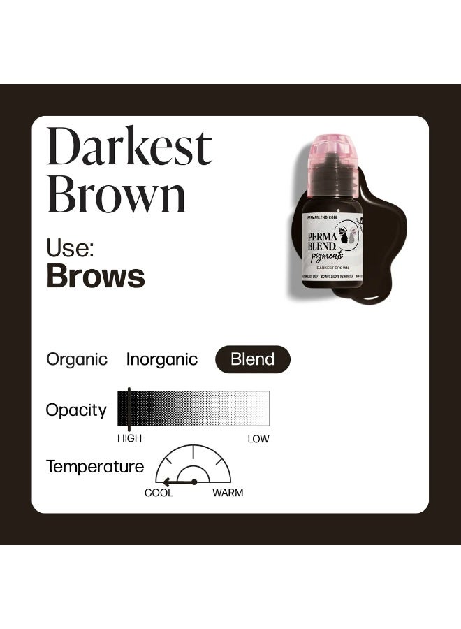Perma Blend Eyebrow Pigment – Perma Blend Darkest Brown 15ml | Professional Permanent Makeup Brow Tattoo Ink for Microblading, Ombre & Powder Brows | Vegan, High Retention, True-to-Tone Color | SKU: PBDB1/2 - Image 5