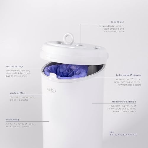 Ubbi Steel Diaper Pail, Odor Locking, No Special Bag Required, Award-Winning, Registry Must-Have, Woodgrain - Image 4