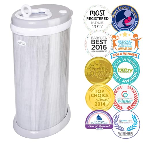 Ubbi Steel Diaper Pail, Odor Locking, No Special Bag Required, Award-Winning, Registry Must-Have, Woodgrain - Image 2