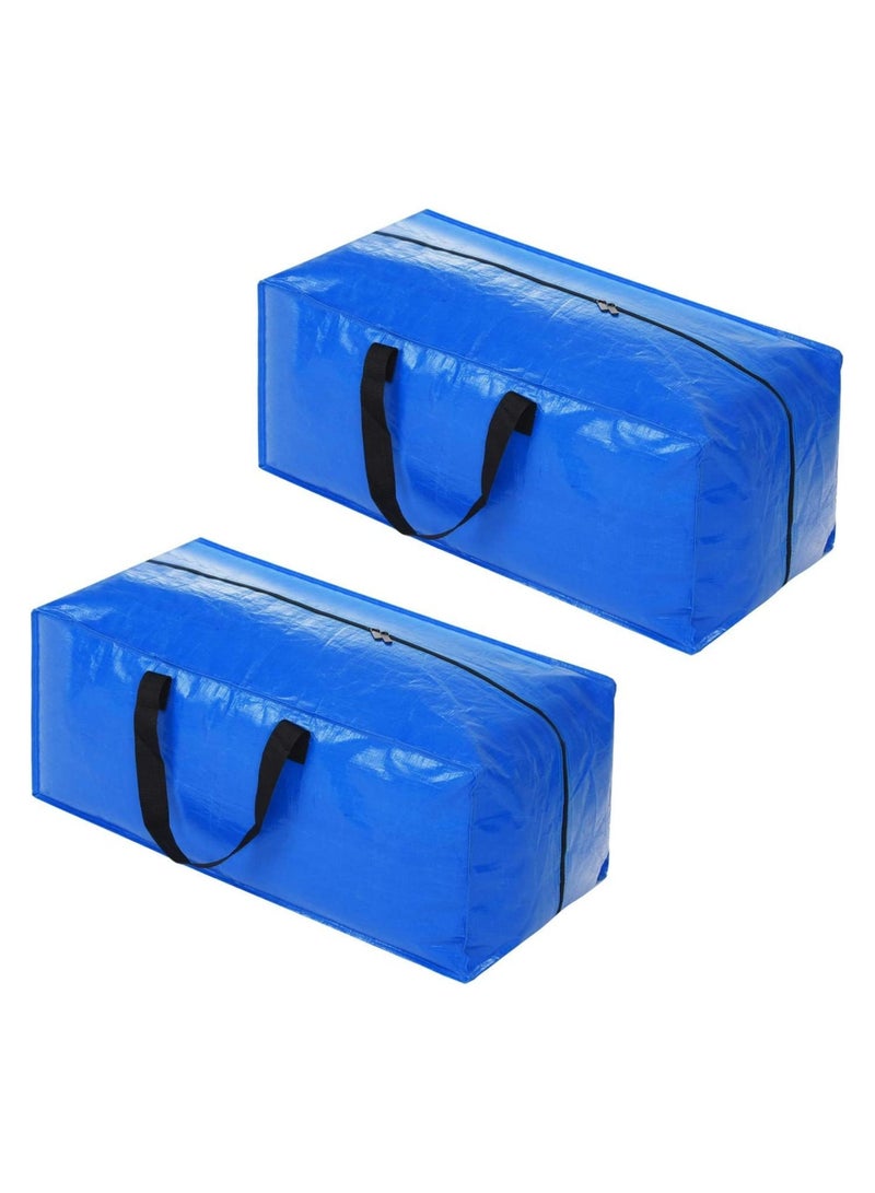 Moving Bags, Heavy Duty Extra Large Storage Bags, Moving Supplies Boxes, College Dorm Room Essentials, Clothes Storage Bins Packing Bags with Backpack Handles Zipper Compatible with IKEA Cart（2 Pack） - Image 1