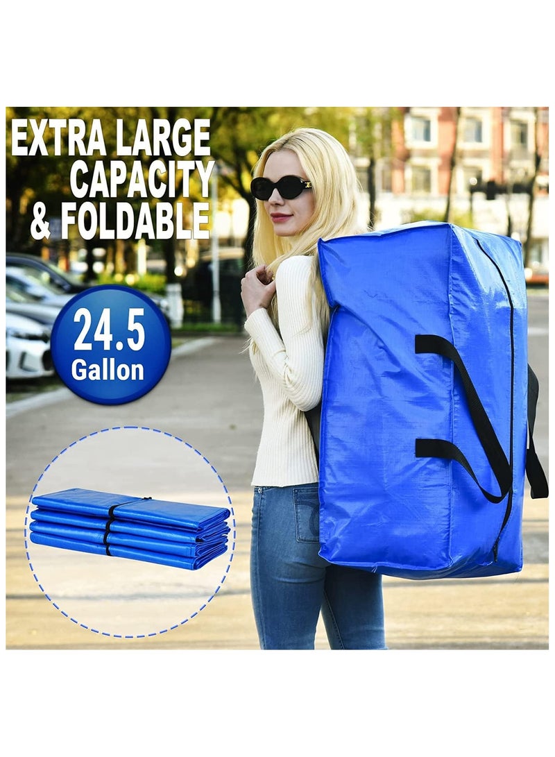 Moving Bags, Heavy Duty Extra Large Storage Bags, Moving Supplies Boxes, College Dorm Room Essentials, Clothes Storage Bins Packing Bags with Backpack Handles Zipper Compatible with IKEA Cart（2 Pack） - Image 5