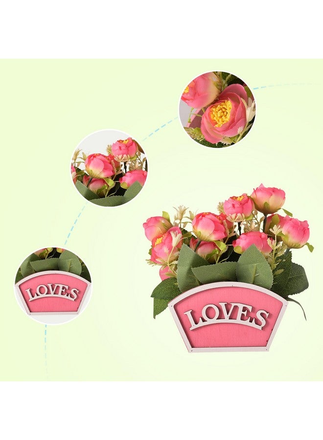 Kuber Industries Artificial Plant | Natural Looking Plants | Decoration Artificial Flowers Pot | Plants For Office D?Cor | Artificial Flowers For Decoration | 10 Headed Little Tea Rose | Multicolor - Image 5