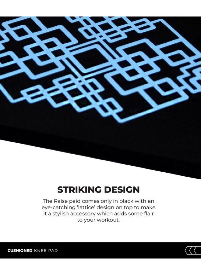 TEGO وسادة القوة المبطنة TEGO Raise - وسادة للركبة، وسادة يوغا، وسادة يوغا، سجادة سميكة للرجال، النساء، الأطفال (أسود أزرق، 25 × 60 × 1.5 (سمك)) مطاط نيتريل بوتادين - Image 2