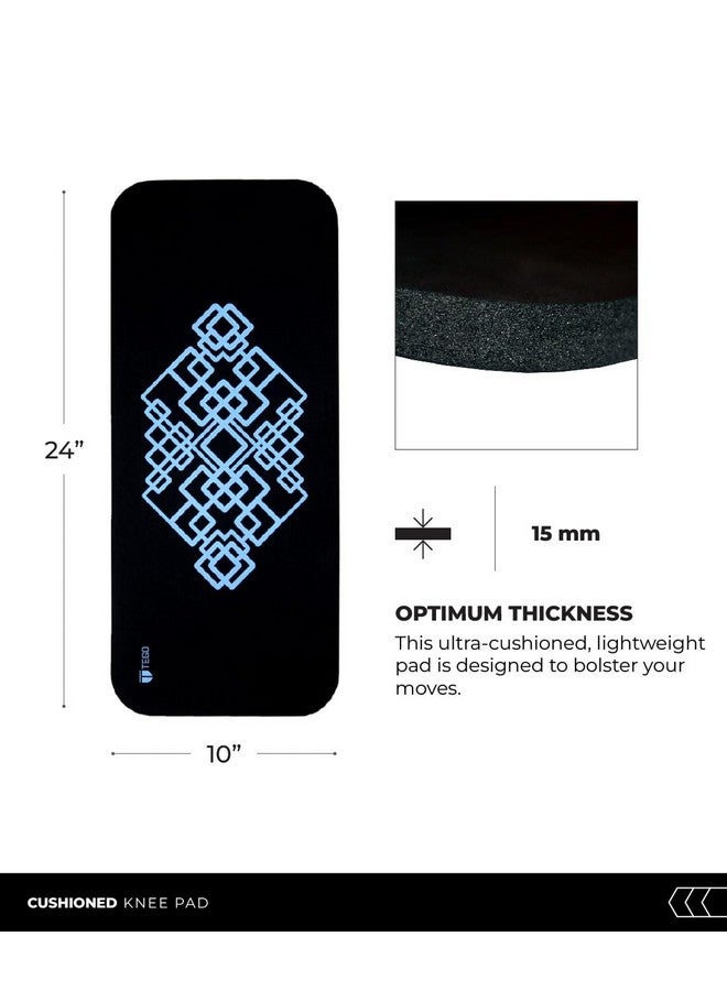 TEGO وسادة القوة المبطنة TEGO Raise - وسادة للركبة، وسادة يوغا، وسادة يوغا، سجادة سميكة للرجال، النساء، الأطفال (أسود أزرق، 25 × 60 × 1.5 (سمك)) مطاط نيتريل بوتادين - Image 5