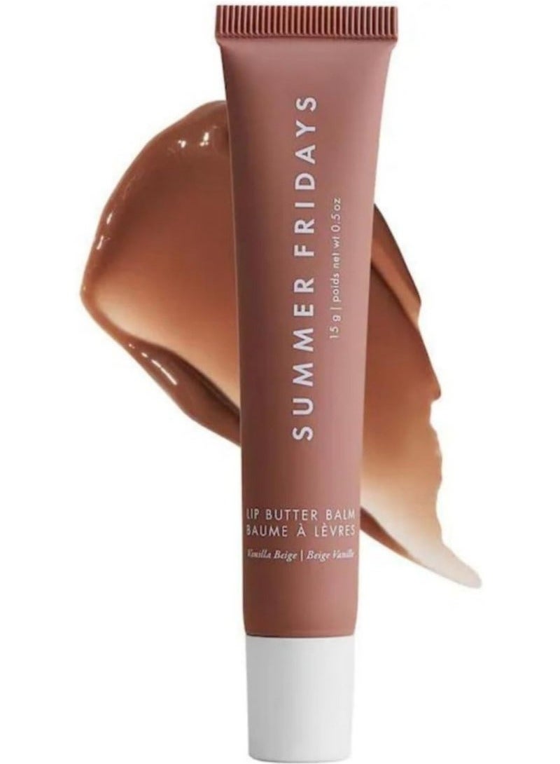 Summer Fridays Lip Butter Balm - Conditioning Lip Mask and Lip Balm for Instant Moisture, Shine and Hydration - Sheer-Tinted, Soothing Lip Care - Vanilla Beige (.5 Oz) - Image 1