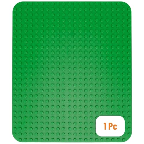 Strictly Briks Big Building Bricks Baseplate Compatible with Duplo by Lego Large Building Block Plate 15 x 105 in Green Pack of 1 - Image 1