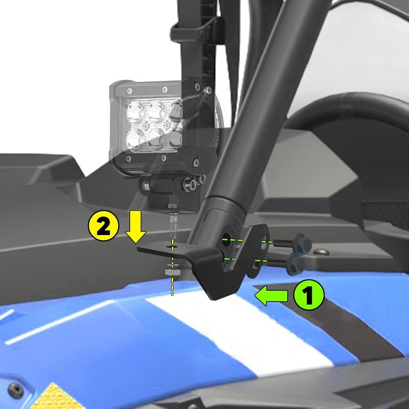 Dasen LED Work Light Mount Bracket for 2014-2021 Polaris RZR XP 1000 & RZR 900 - Image 3