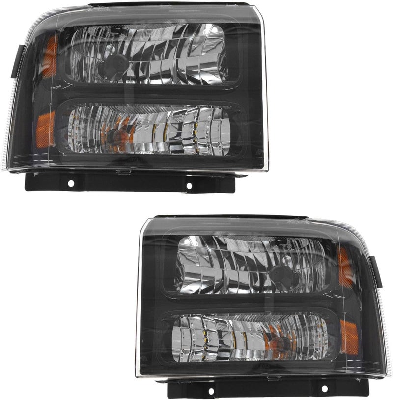 TRQ Driver & Passenger Side Headlight Assembly Set for 2005-2007 Ford F-250/F-350 Super Duty - Image 2