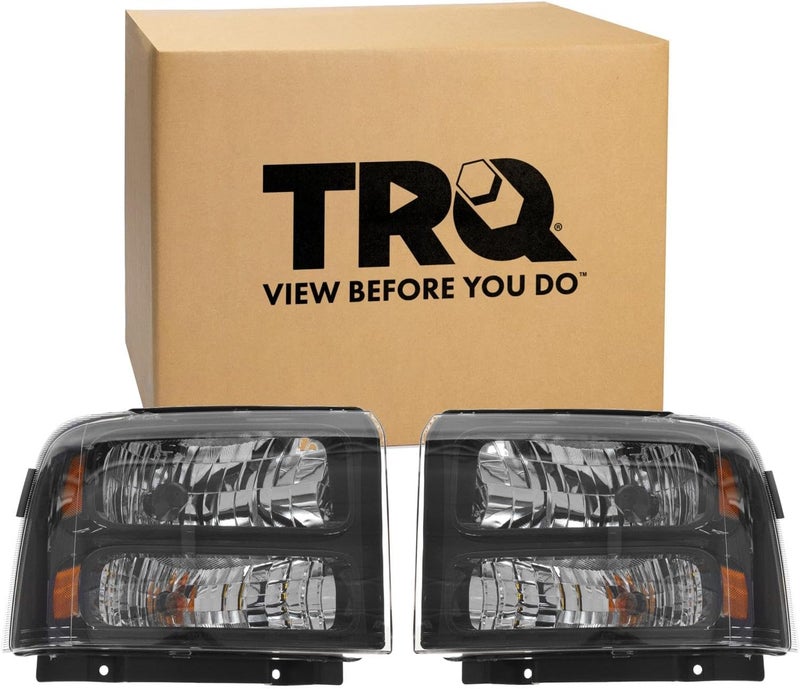 TRQ Driver & Passenger Side Headlight Assembly Set for 2005-2007 Ford F-250/F-350 Super Duty - Image 1