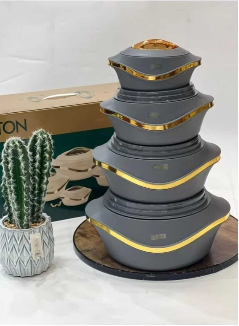 Milton Set Of Food Containers Consisting Of 4 Pieces size (500-1000-1500-2500)  gray color - Image 3