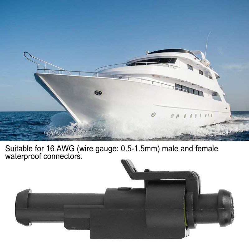 10 Set Car Wire Connector, ABS Silicone Male Female Plug Terminal, 1 Pin Way Waterproof Electrical, ANKROYUt853u2spyd - Image 2