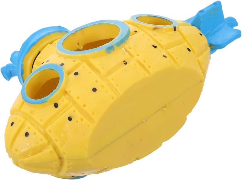 Aquarium Decoration Submarine Fish Tank Cave Shelter Shrimp Hideout Yellow Resin Ornament for Betta and Small Fish Habitat - Image 1