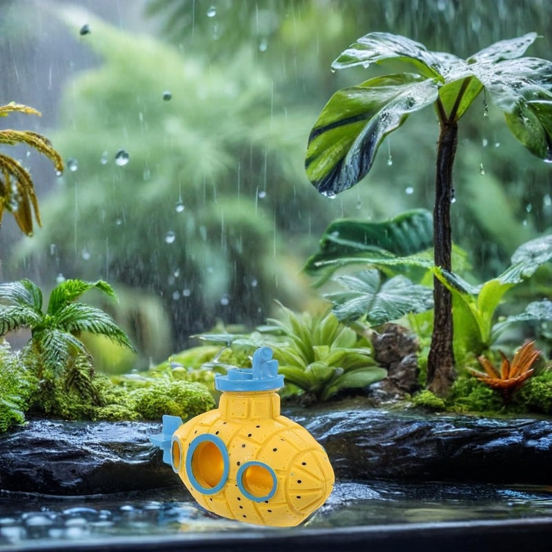 Aquarium Decoration Submarine Fish Tank Cave Shelter Shrimp Hideout Yellow Resin Ornament for Betta and Small Fish Habitat - Image 5