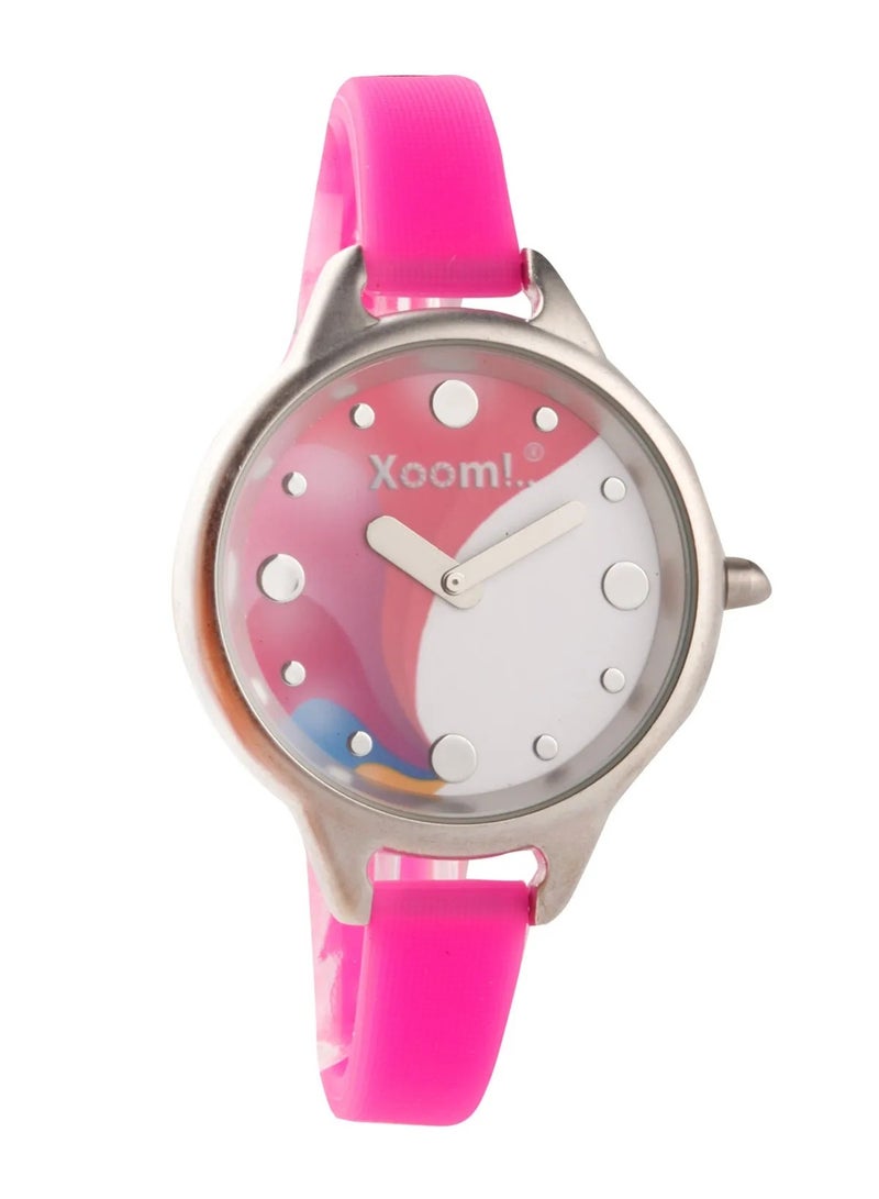 Xoom Women Wristwatch, 3 ATM Waterproof, Stainless Steel Case, Silicon Strap Durable - Image 2