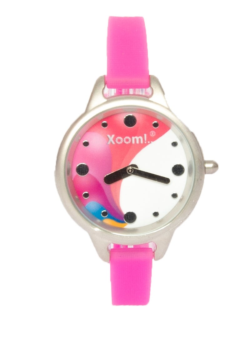 Xoom Women Wristwatch, 3 ATM Waterproof, Stainless Steel Case, Silicon Strap Durable - Image 1