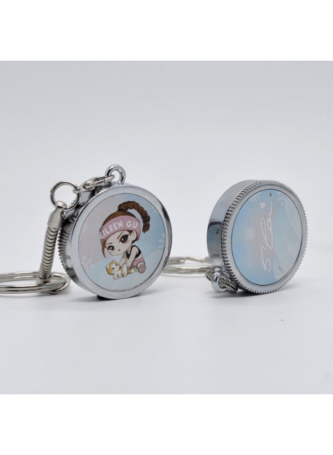Round Rotating U Disk Customized Graduation Ceremony Commemorative School Campus Badge Metal Disk-Colour:White-Capacity:4GB  - Image 2