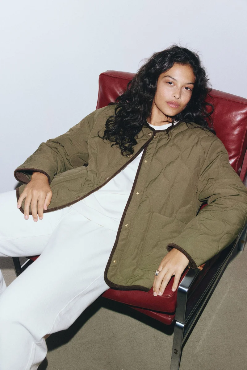 اتش اند ام جاكيت بتصميم مبطن