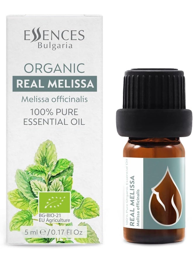 Essences Bulgaria Essences Bulgaria Organic Real Melissa Essential Oil, Lemon Balm Oil, 100% Pure and undiluted, Therapeutic Grade, from own Family Farm, Real Lemon Balm Oil (5ml) - Image 1