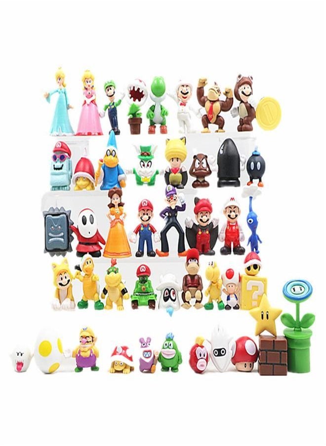 Generic - 48-Piece Mini Mario, Luigi, Yoshi, and Rosalina Toy Models Set - Amazing Miniature Super Mario Game Characters Collection (2-7cm) - Image 1