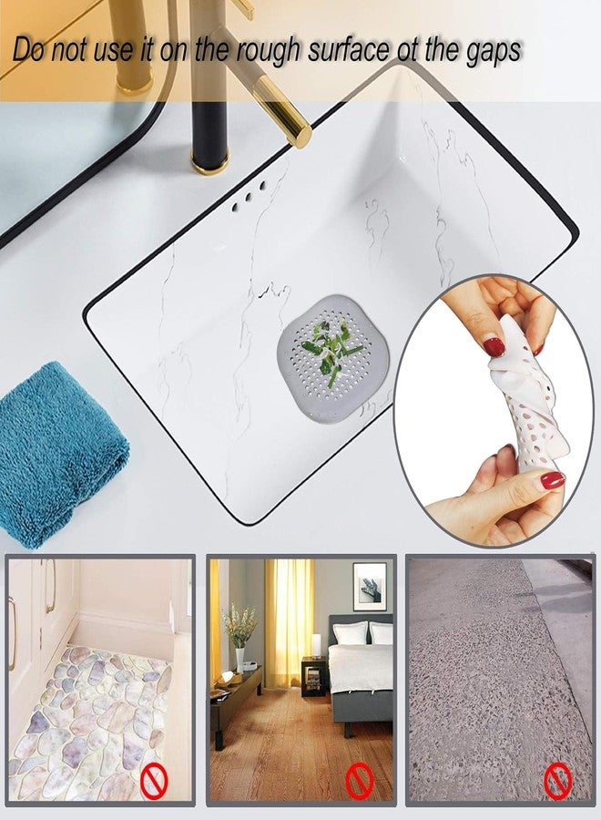 ARLICORPING Hair Drain Catcher,Square Drain Cover for Shower Silicone Hair Stopper with Suction Cup, Suit for Bathroom,Bathtub,Kitchen (4, Grey) - Image 2