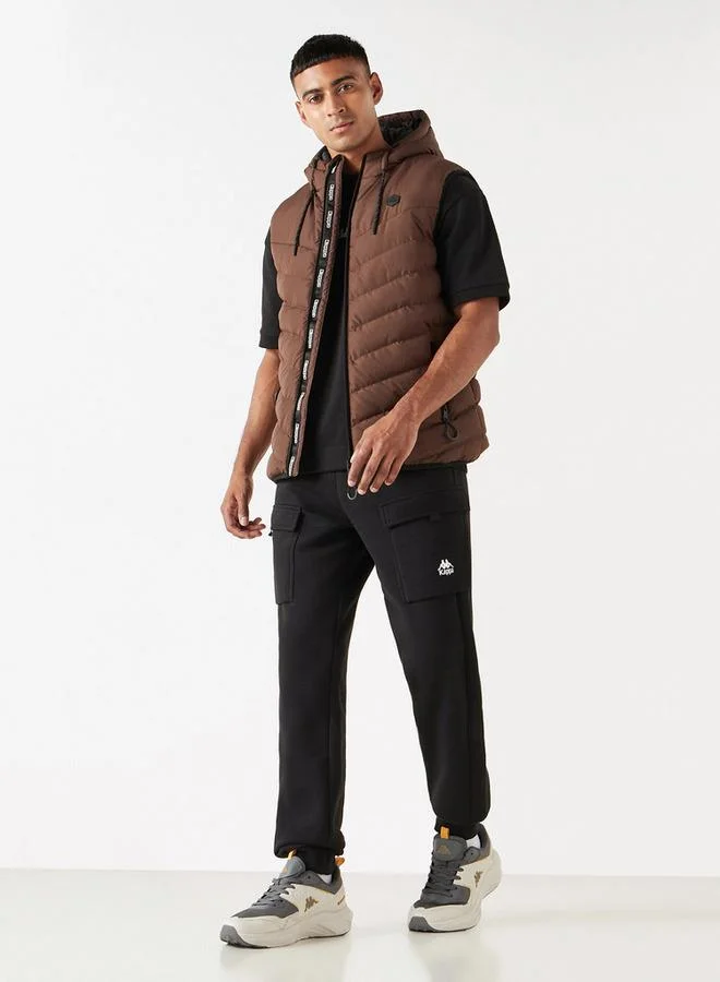 Kappa Kappa Quilted Sleeveless Zip Through Jacket with Hood and Pockets