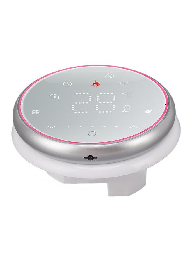 Thoraya Wireless WiFi Smart Thermostat LED Display Voice APP Control AC95~240V Energy Saving Smart Round Thermostat for Boiler Heating White  - Image 3