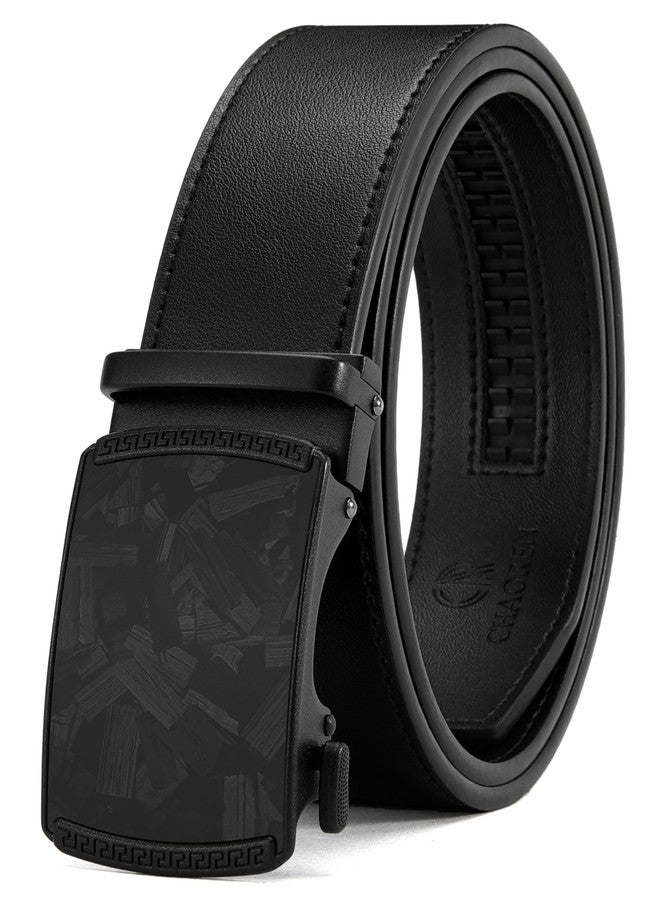 CHAOREN Mens Belt Leather Ratchet Belt - Customizable Fit, Effortless Style (35mm), Forged Texture / Black, 36-42W - Image 1