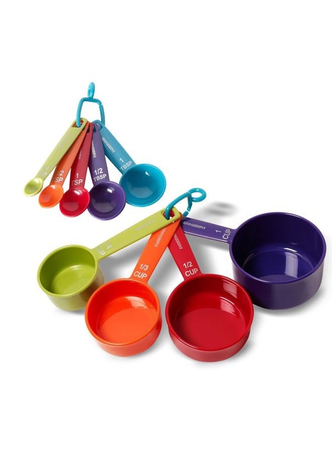 Farberware Color 9-Piece Plastic Measuring Cups and Spoons Set - Image 1