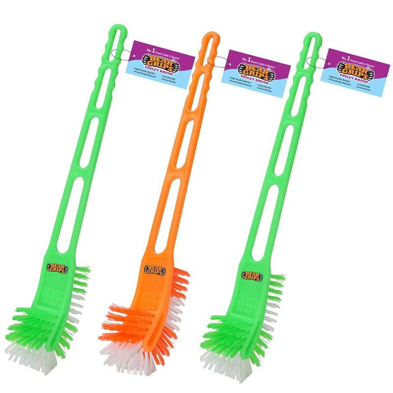 BEAR GRIPS Toilet Brush 2 Side Hockey Design for Toilet Cleaning - Pack of 3 - Image 1