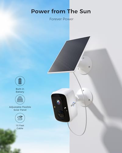 Hiseeu Security Cameras Wireless Outdoor, WiFi Pro 5G/2.4G Cameras for Home Security, Solar Powered, Motion Detection, 2-Way Talk, Color Night Vision, Compatible with Alexa, SD Card/Cloud Storage - Image 3